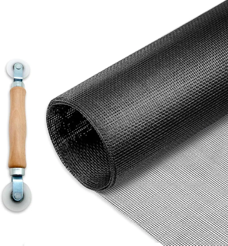 MAISHI Fiberglass Replacement Screen Mesh, 36 x 86 in, with Roller Tool