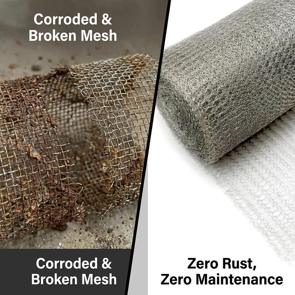 MAISHI Knitted 304 Stainless Steel Rodent Mesh, 5 in x 100 ft - view 3