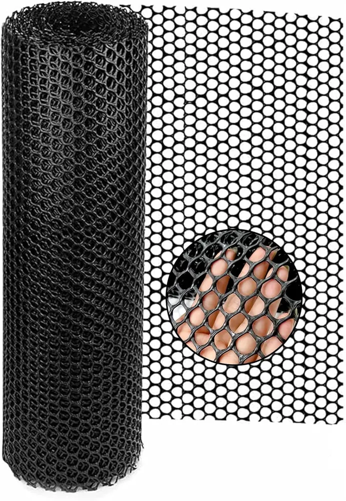 MAISHI 1/2 Inch Plastic Garden Netting, 15.7 in x 10 ft, Black