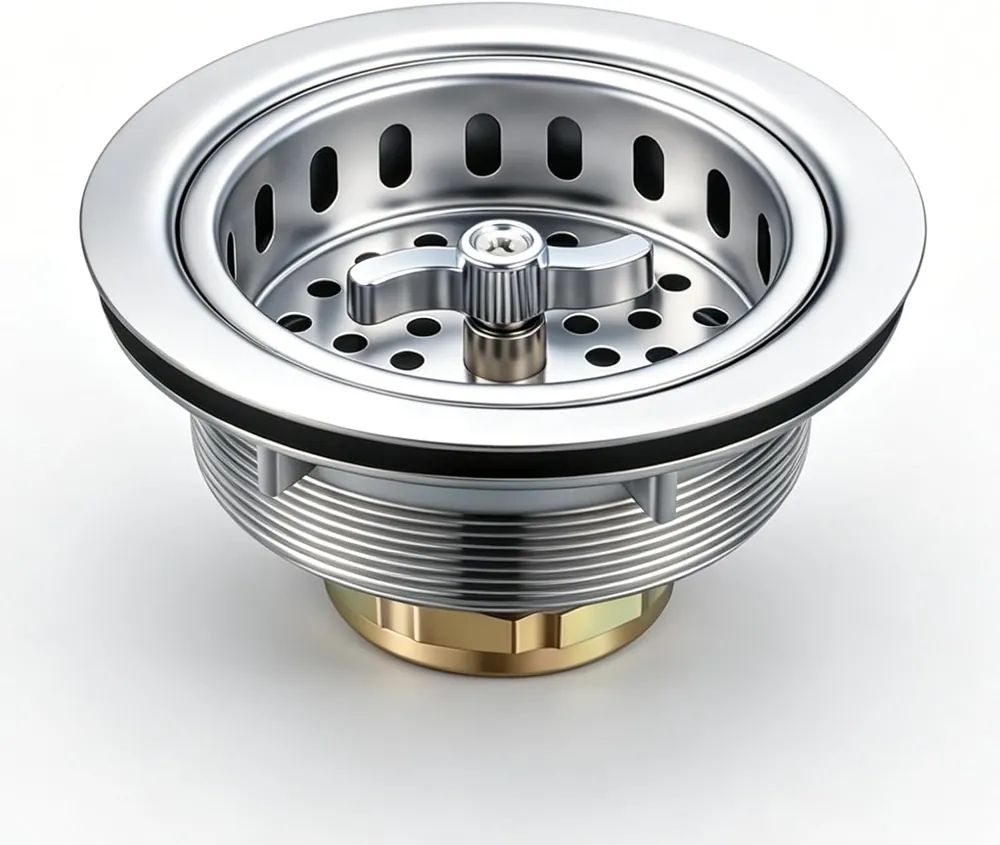 MAISHI 3-1/2 Inch Kitchen Sink Drain Assembly with Twist-Lock Basket Strainer