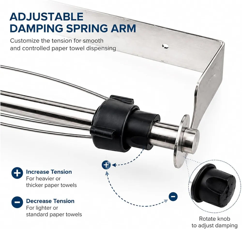MAISHI Under Cabinet Paper Towel Holder, One-Hand Tear, SUS304 Stainless Steel - view 2