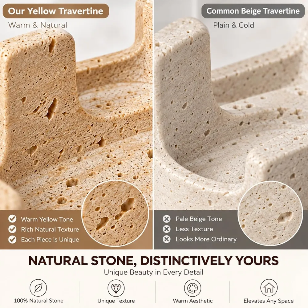 MAISHI Travertine Sponge Holder for Kitchen Sink, 2-in-1 - view 3