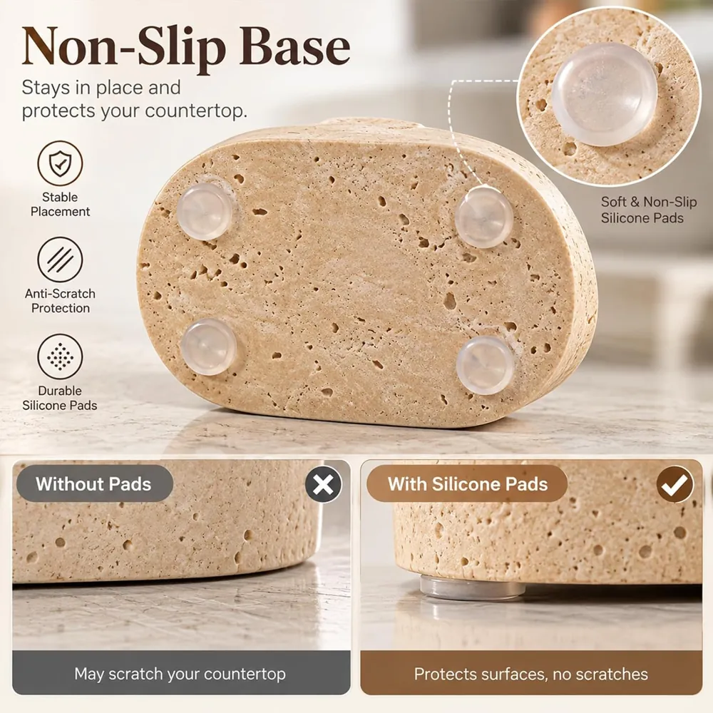 MAISHI Travertine Sponge Holder for Kitchen Sink, 2-in-1 - view 4